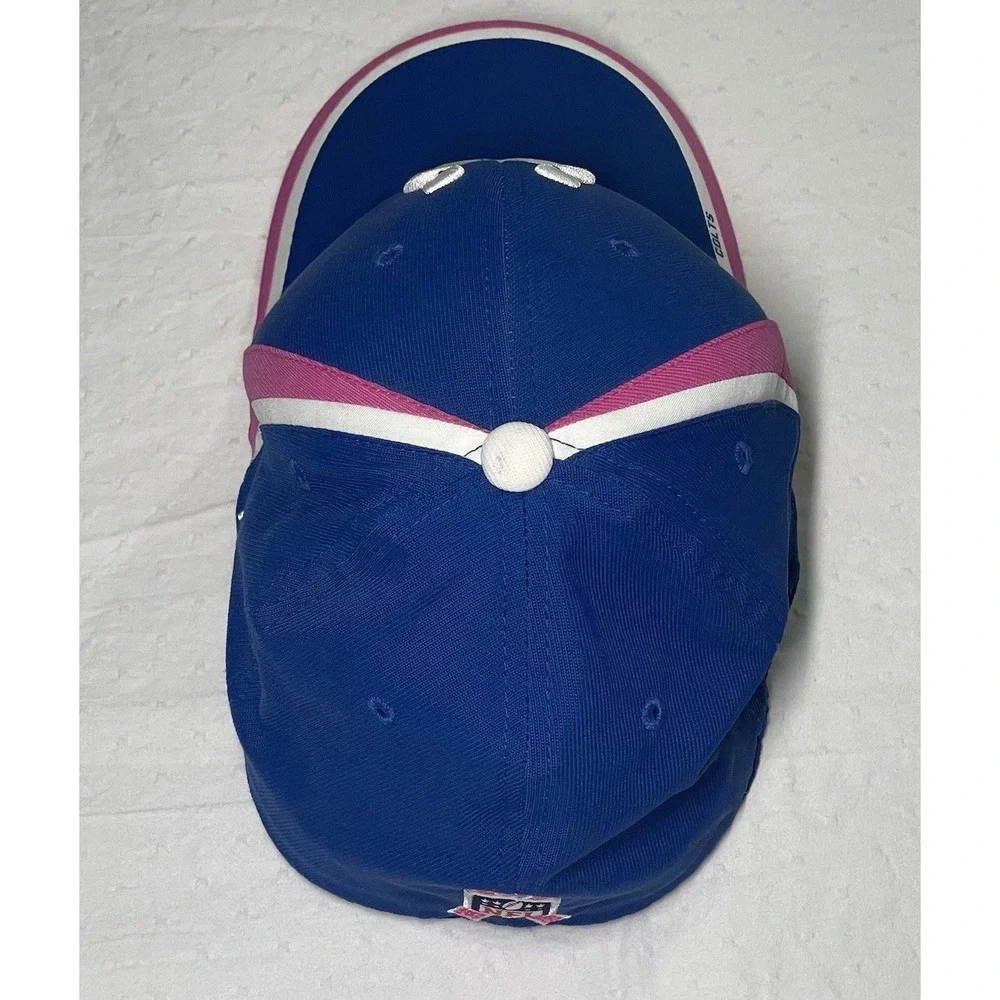 NWT NFL Colts Onfield Reebok Women's Cap Blue with Pink Trim and Ribbon Size S/M